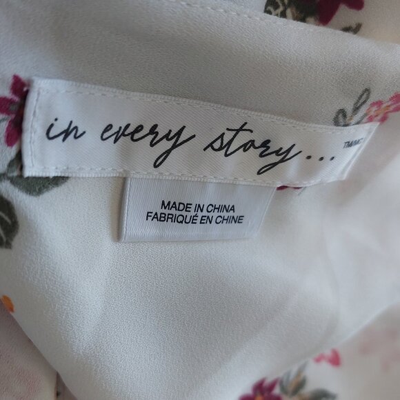 Pennington's Romantic Sleeveless Floral Top Cream Layer Women's Plus Size 2X - Picture 7 of 9